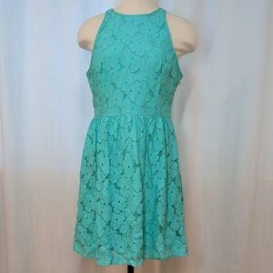Elegant Turquoise Lace Dress